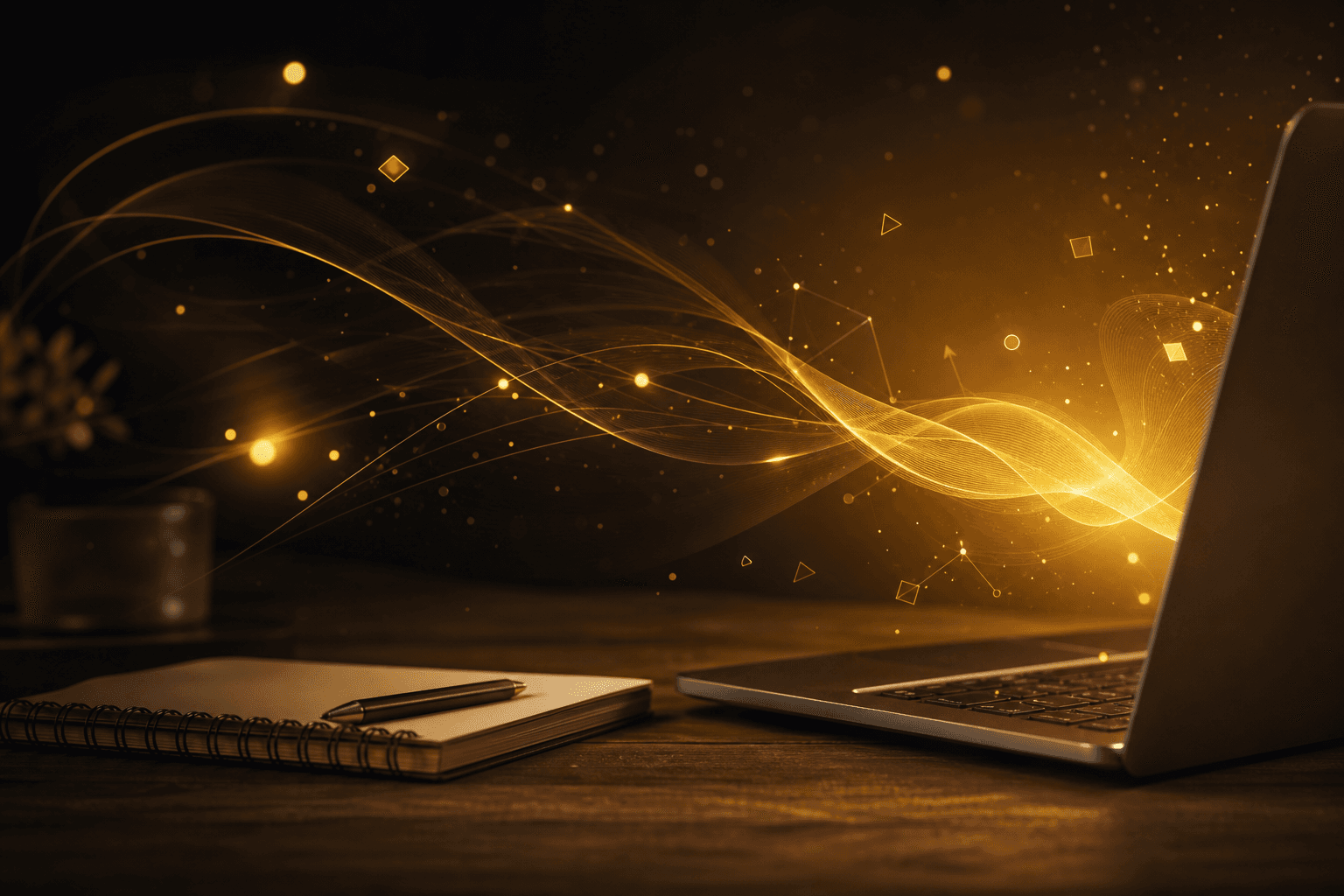 Warm golden light suggesting creative AI learning